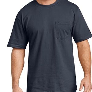 Mens Dickies Work T-Shirt Short Sleeves Breast Pocket 3XL Blue Longer Length New